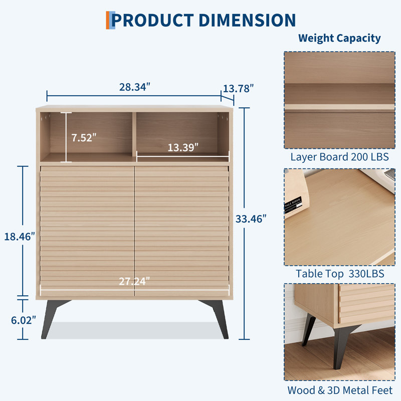 Square Accent Cabinet, Natural