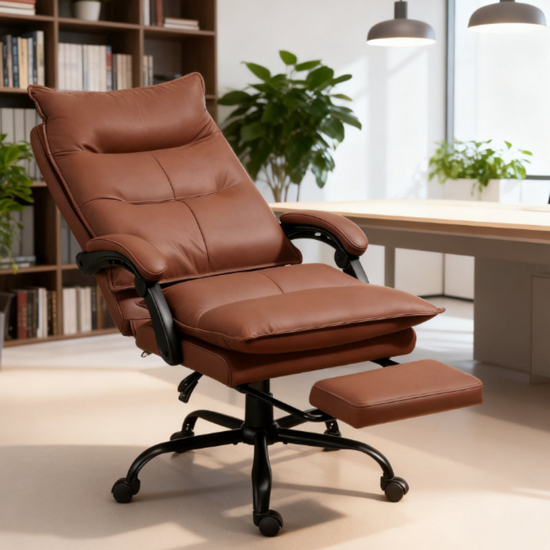 Fauteuil inclinable ergonomique de qualité supérieure avec massage par vibration et repose-pieds pour une détente et un confort ultimes au bureau à domicile