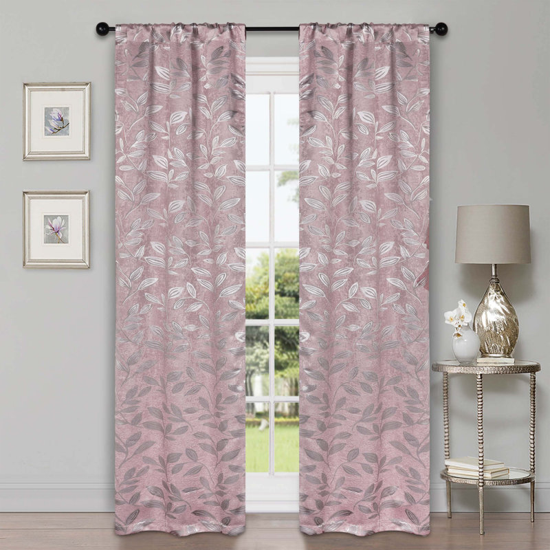  Rideaux obscurcissant et occultant 100% polyester, Rosé, 36" W x 72" L