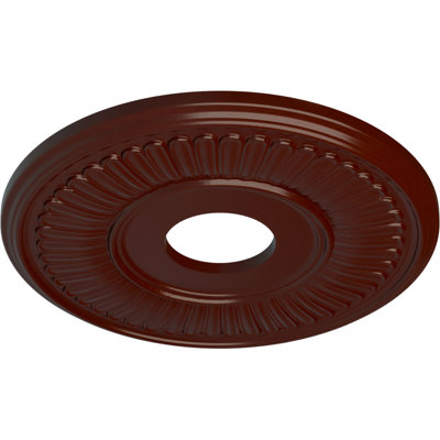 Endurathane Berkshire Ceiling Medallion, 15 3/4"OD x 3 7/8"ID x 3/4"P (Fits Canopies up to 7"), Hand-Painted Brushed Mahogany Finish