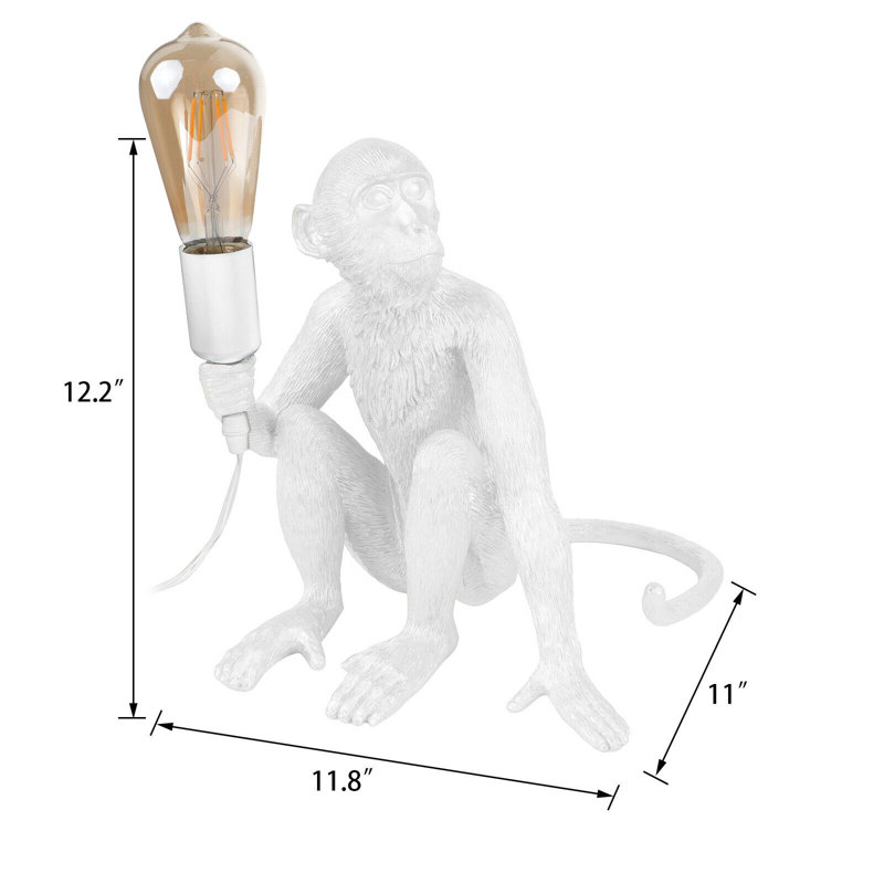Lampe fantaisie en résine Brylee, Blanc