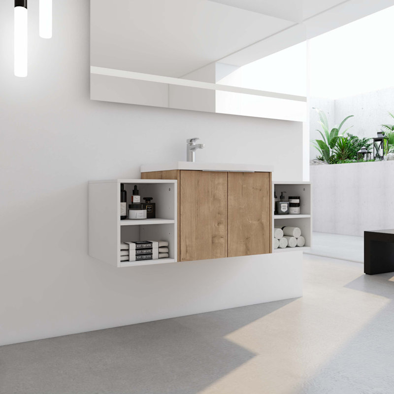 Meuble-lavabo de salle de bain, Naturel