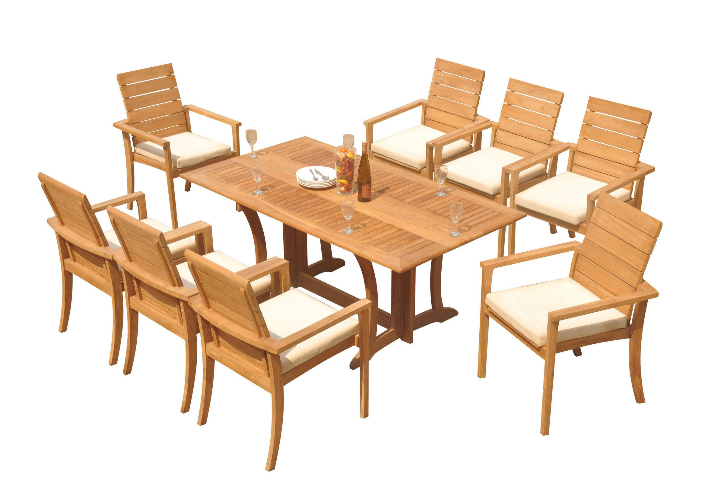 Teak Smith Algrave Rectangle 8 - Person 69" Long Teak Dining Set | Perigold