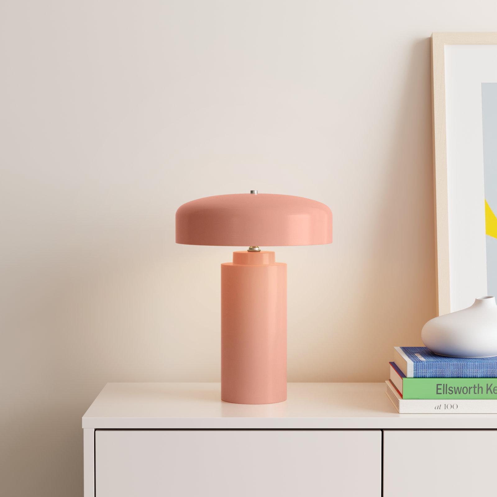 Hardacre Ceramic Table Lamp, Gloss Blush