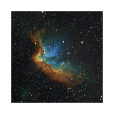 The Wizard Nebula (NGC 7380) In Hubble-Palette Colours by Rolf Geissinger - Wrapped Canvas Print