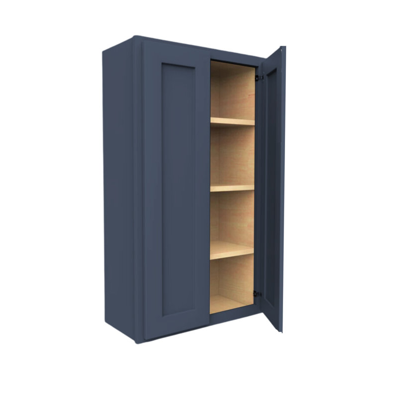 Armoire murale standard prête à assembler, L 27 po, Bleu