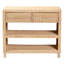 Console tressée en rotin naturel avec tiroirs et tablettes - Armoire de rangement de style bord de mer pour vestibule
