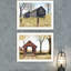 2 décorations murales: Barn & Buck County Bridge, impressions encadrées en blanc. 18 po x 1 po x 14 po, 5 lb. Fabriqué en décoration avec