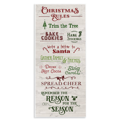«Rustic Christmas Rules», art mural sur toile par Amanda Murray