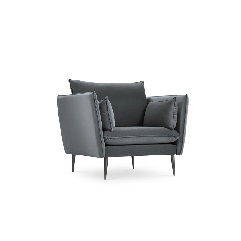 Adoraim Upholstered Armchair, Dark Grey, Black