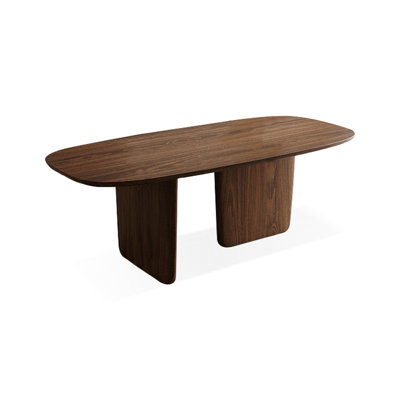 Nut-brown Rectangular Solid Wood Dining Table