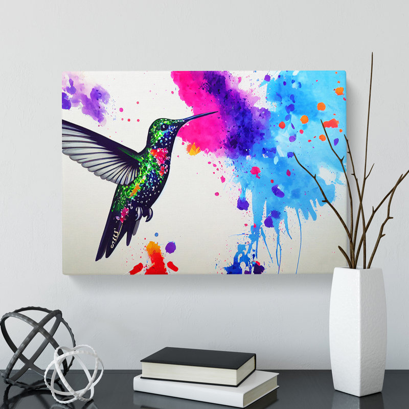 Hummingbird Splash Vol.3 Abstract - Wrapped Canvas, 40cm H x 60cm W x 3cm D