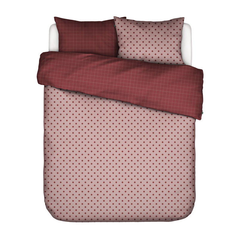 Dots Duvet Cover Set with Pillowcases Included, 135 x 200cm Duvet Cover + 1 Pillowcase, Red