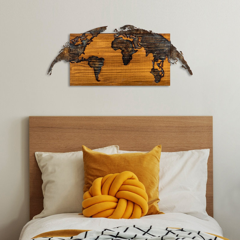 Hand-Painted Decorative Wooden Wall Accessory, 32.7 x 15.0 x 1.2 inches | 100% Solid Wood (Thickness: 1.2 inches) & Durable Metal (Thickness: 0.06 inches) | Unique Art Piece, Perfect for Home Decor & Personal Touch