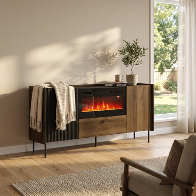 70.9" Sideboard with Electric Fireplace, Matte Finish