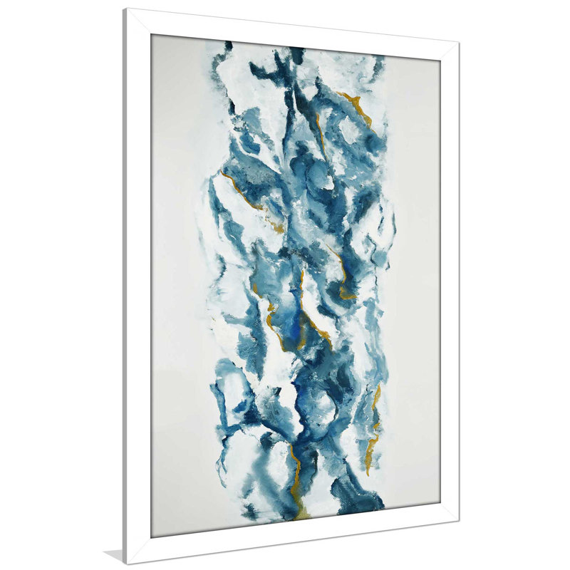 Into The Blue (Vert) - Imprimé, H 39,5 po x l 27,5 po x P 0,75 po, Cadre blanc