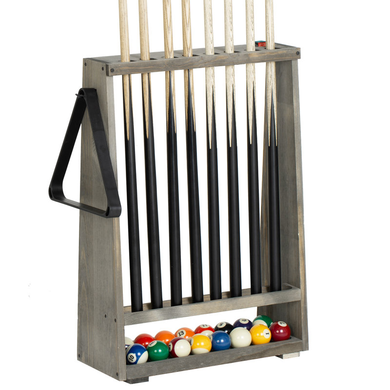 Solid Wood Floor Pool Cue Rack