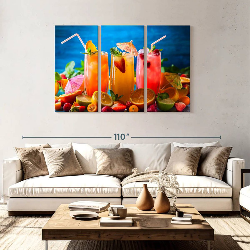 Yarlin Summer Fruit Juices, 48" H x 74" W