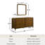 Ensemble de chambre à coucher en bois Ellum, grand lit plateforme avec commode, miroir et table de chevet au fini noyer-1924375203