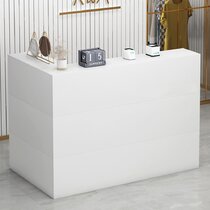 Small White Modern Salon Reception Front Desk — Rickle.