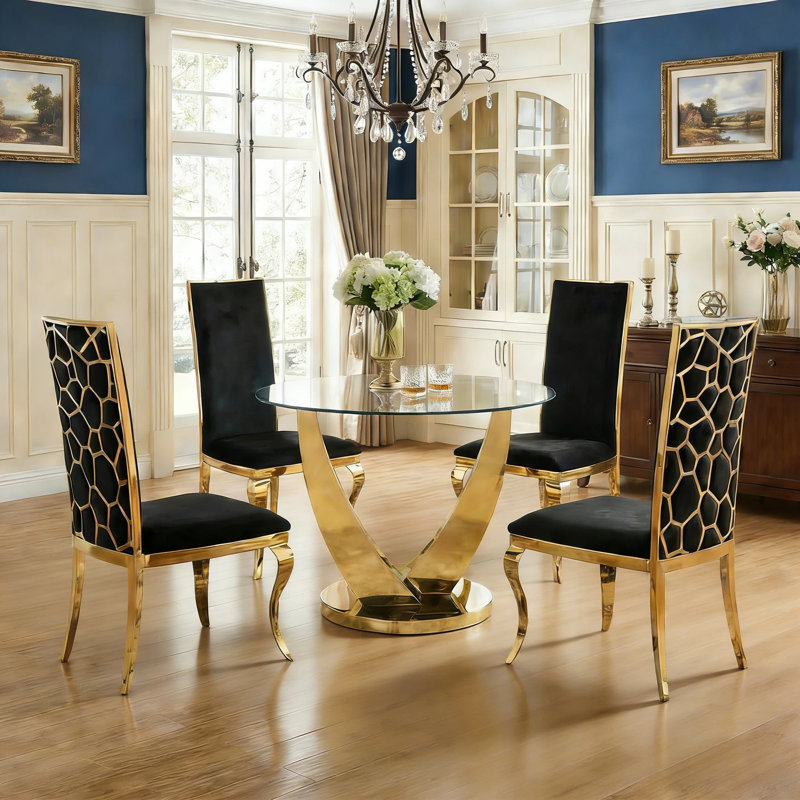Ensemble de table ronde pour 4 personnes, 29.5" H x 38.9" W x 38.9" D