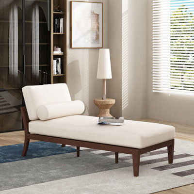 Chaise longue en tissu Sarom avec traversin