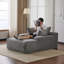 Canapé ergonomique avec fausse fourrure rayée douce, parfait pour un décor moderne et minimaliste, aucun assemblage requis.-11142875