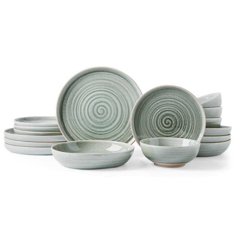  16 Piece Stoneware Dinnerware Set - Service For 4