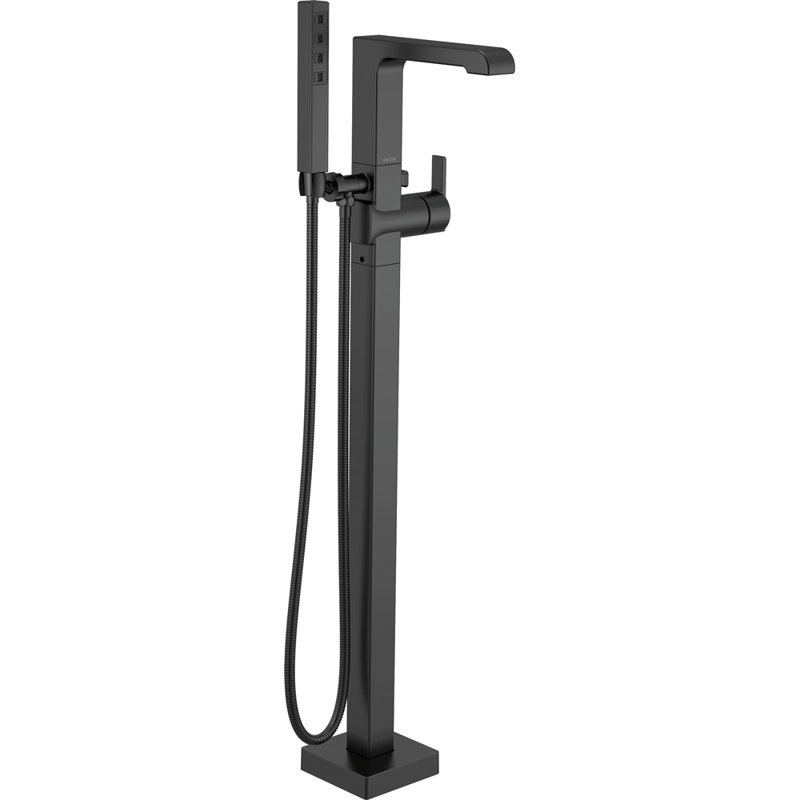 Ara Single Handle Floor Mounted Freestanding Tub Filler Trim with Handshower