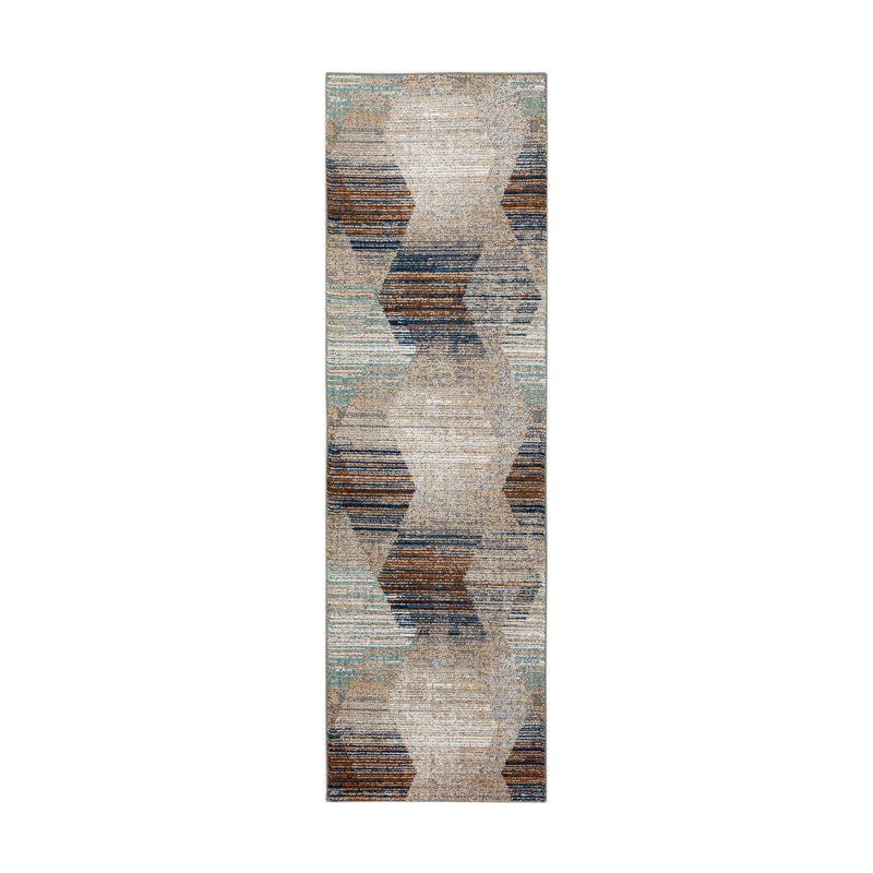 Gray Geometric Stain-Resistant Synthetic Area Rug