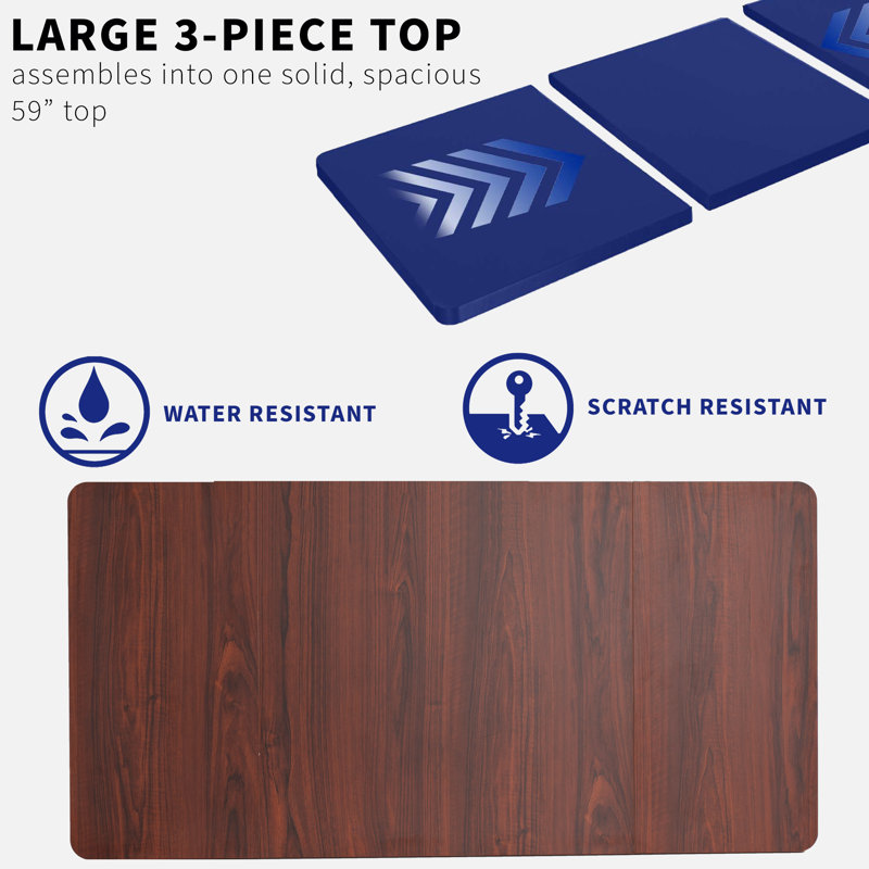 VIVO Dark Walnut 71 x 36 inch Particle Board Table Top