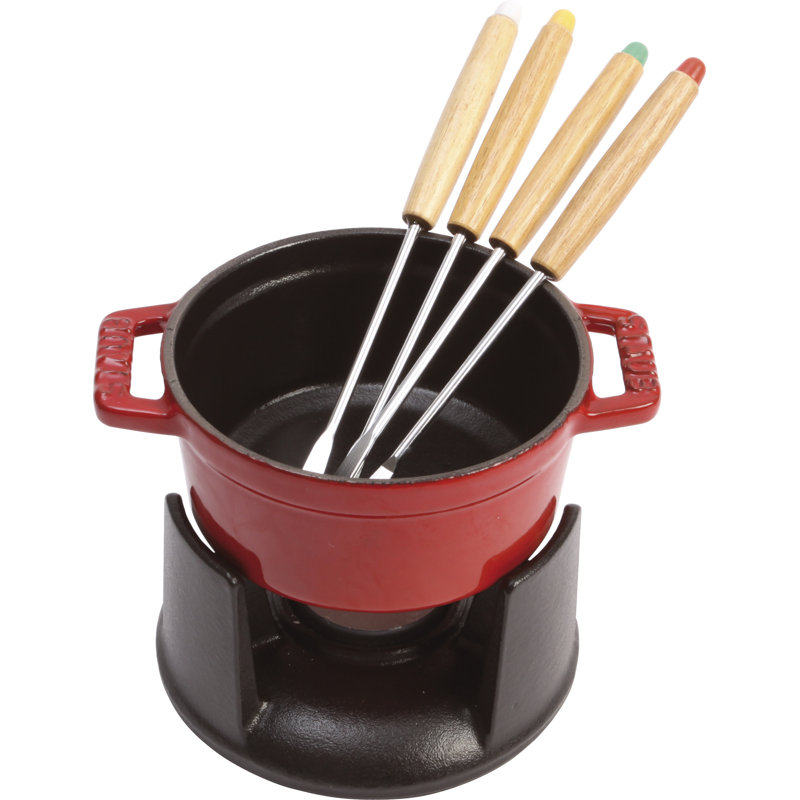 STAUB Cast Iron Fondue Set 0.25L, Cherry