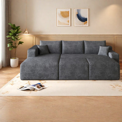 Canapé modulaire à compression en velours côtelé 95 pouces Compression Cloud