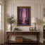 Impression sur toile mauve, "Twilight Forest Stream with Glowing Lights"-76770868