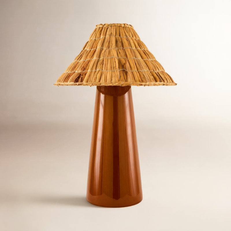 Ceramic Table Lamp, Bright Red
