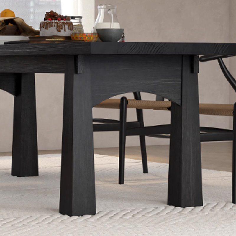Solid Wood Dining Table, Black