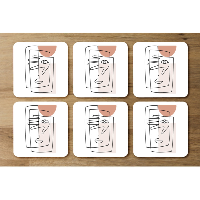 Dukie Square 6 Piece Coaster Set