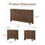 Ensemble de chambre à coucher moderne en noyer 3 pièces avec 2 tables de chevet (ports USB) et commode, fabrication en bois massif, quincaillerie dorée-874118403