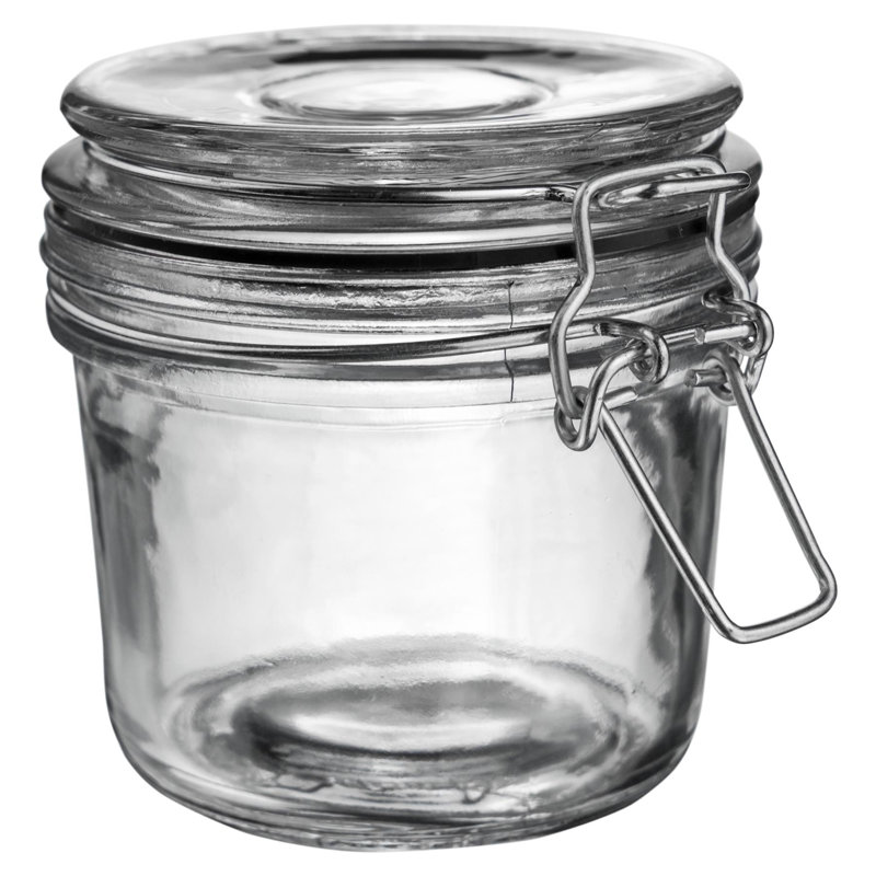 Argon Tableware - Glass Storage Jars, Clear/Black
