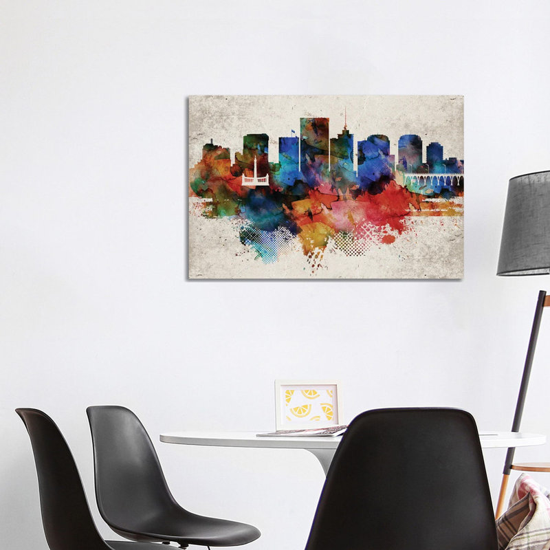 Richmond Abstract Skyline - Wrapped Canvas Print, 101.6 cm H x 66.04 cm W