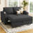 Penelopa Bujesily Chenille Double Seat Sofa Pull Out Bed Sofa Couch For Apartment-1082216489