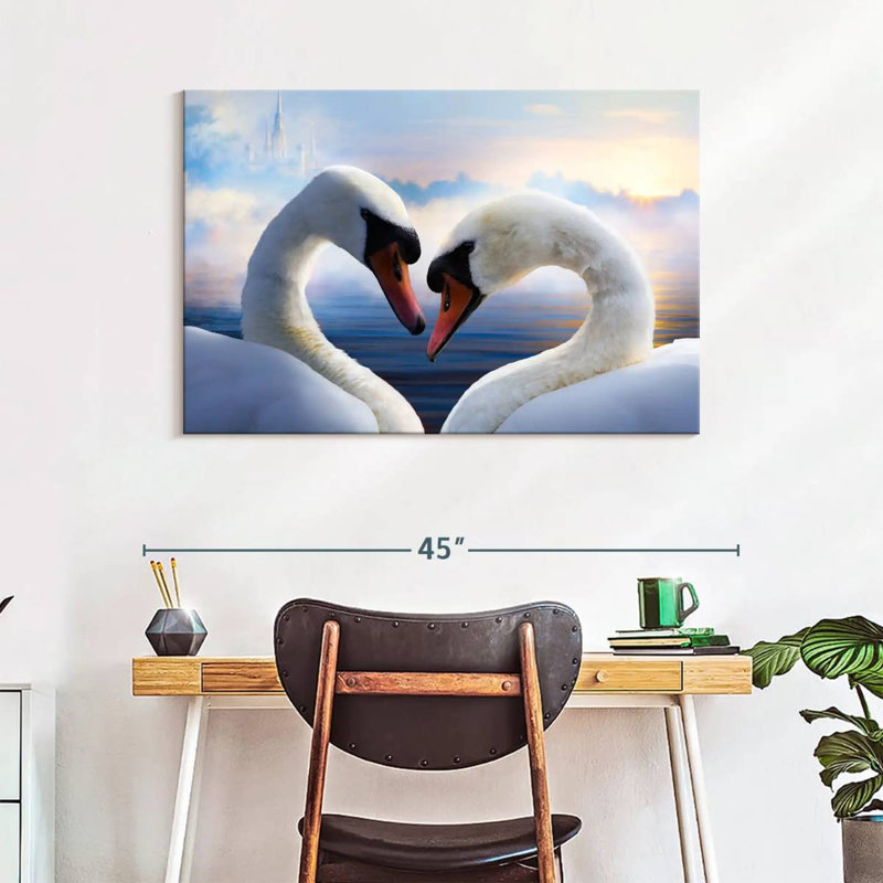 Brampt Swan Romance, 26" H x 39" W