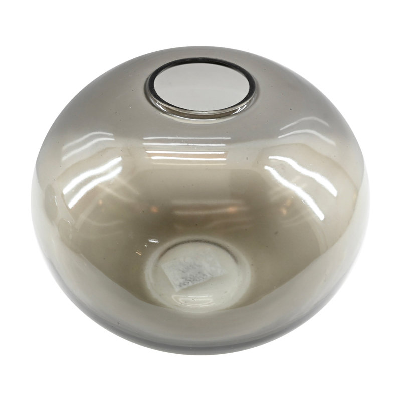 Tergel 2 Piece Handblown Round Glass Vase, Gray
