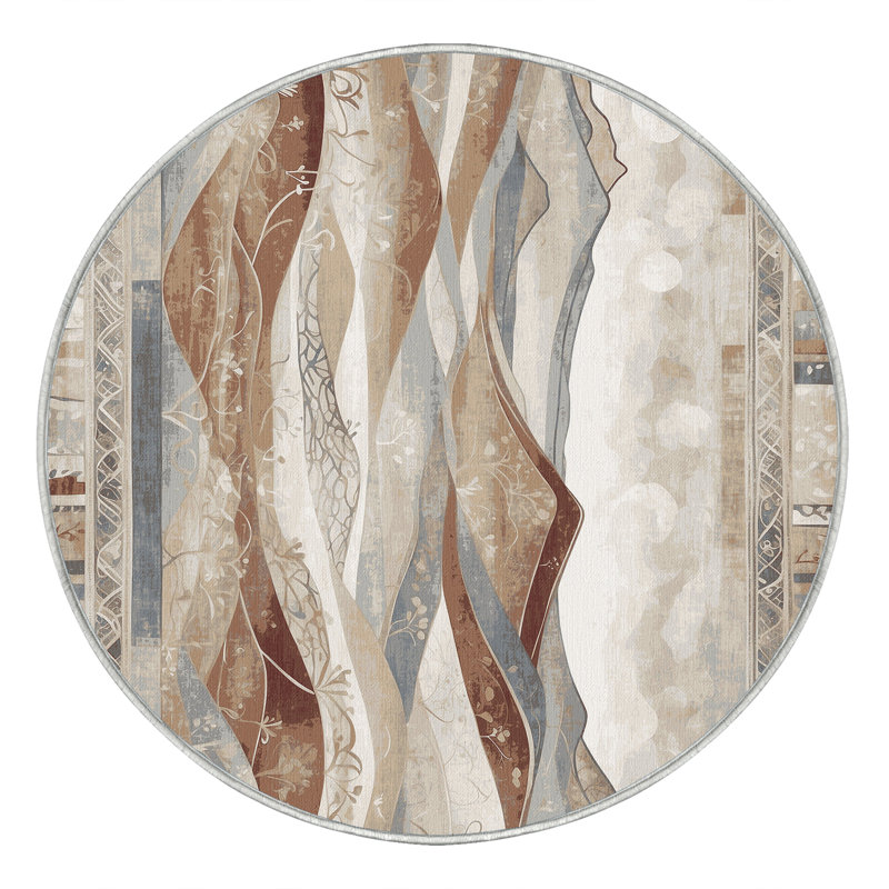 Serene Pathway Rug, Round 5'