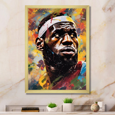 Le Bron Multicolor - art mural sur toile Sports