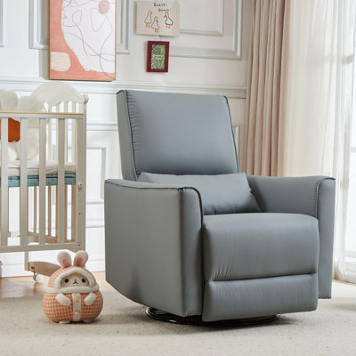 Fauteuil inclinable et pivotant à 360 °, fauteuil berçant et oscillant rembourré en similicuir