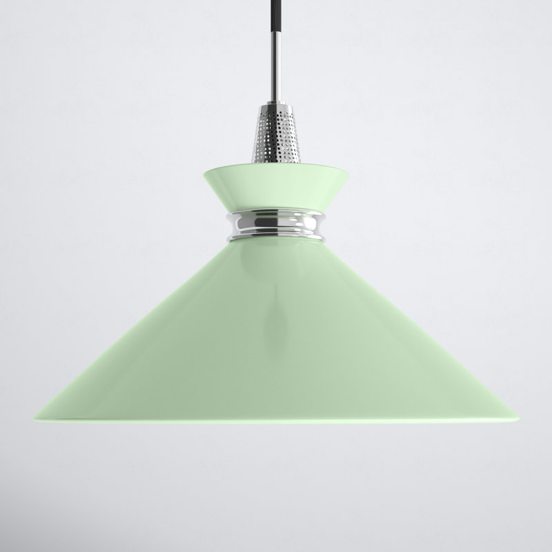 Corby 1 - Light Single Pendant, Mint, Polished Nickel, 15.25" H x 18" W x 18" D