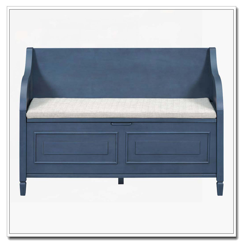 Solid wood Entryway Multifunctional Storage Bench, Antique Navy