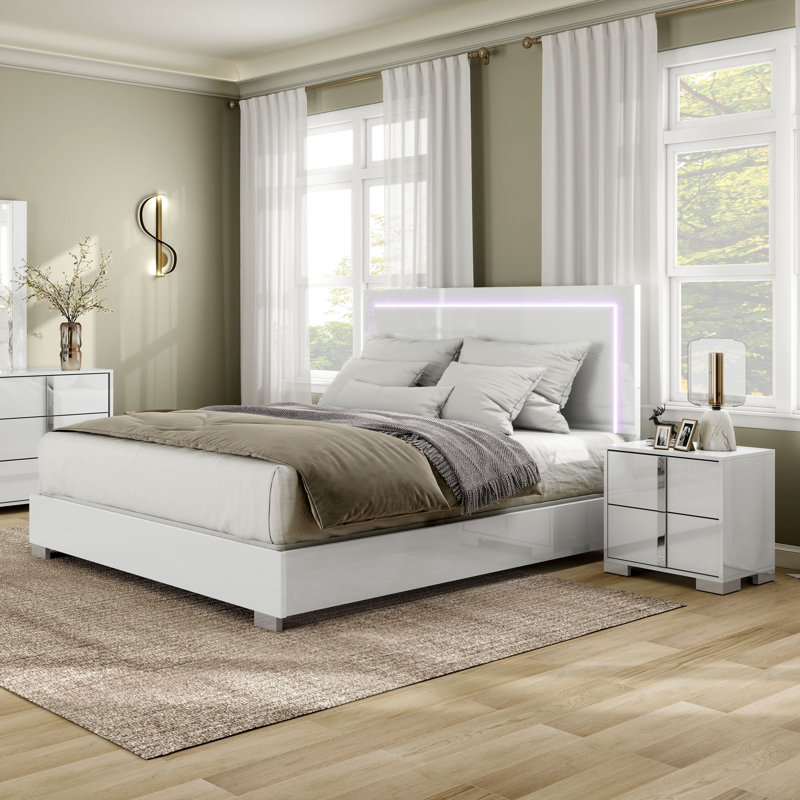 Ensemble de chambre à coucher 2 pièces Duckworth, Grand, Blanc