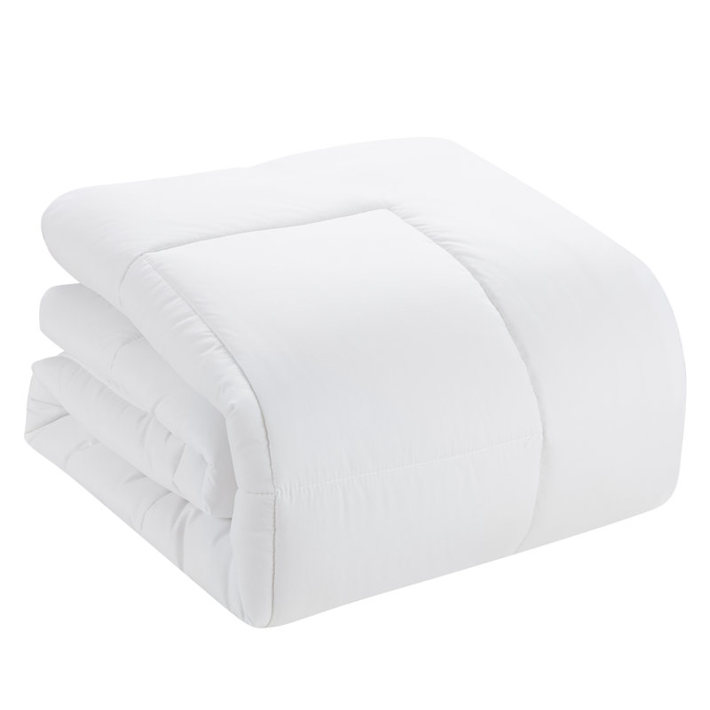 White Twin Reversible Down Alternative Microfiber Bed in a Bag Set